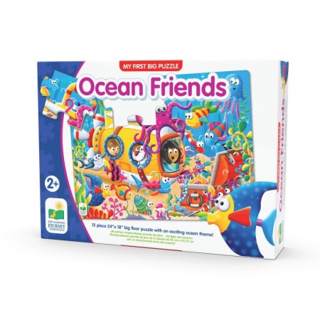 Primul meu mare puzzle de podea Prietenii oceanului 12 piese 60.96x45.72 cm asamblat